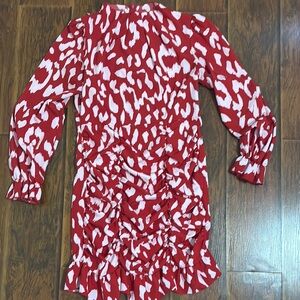 Red and White Patterned Dress